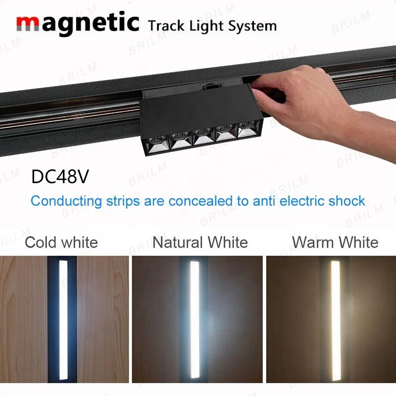 Smart Magnetic Track Light Tuya Zigbee Bluetooth DC48V LED Downlight Spot Flood Grille Lamps Mordern Home Living Room Black 2