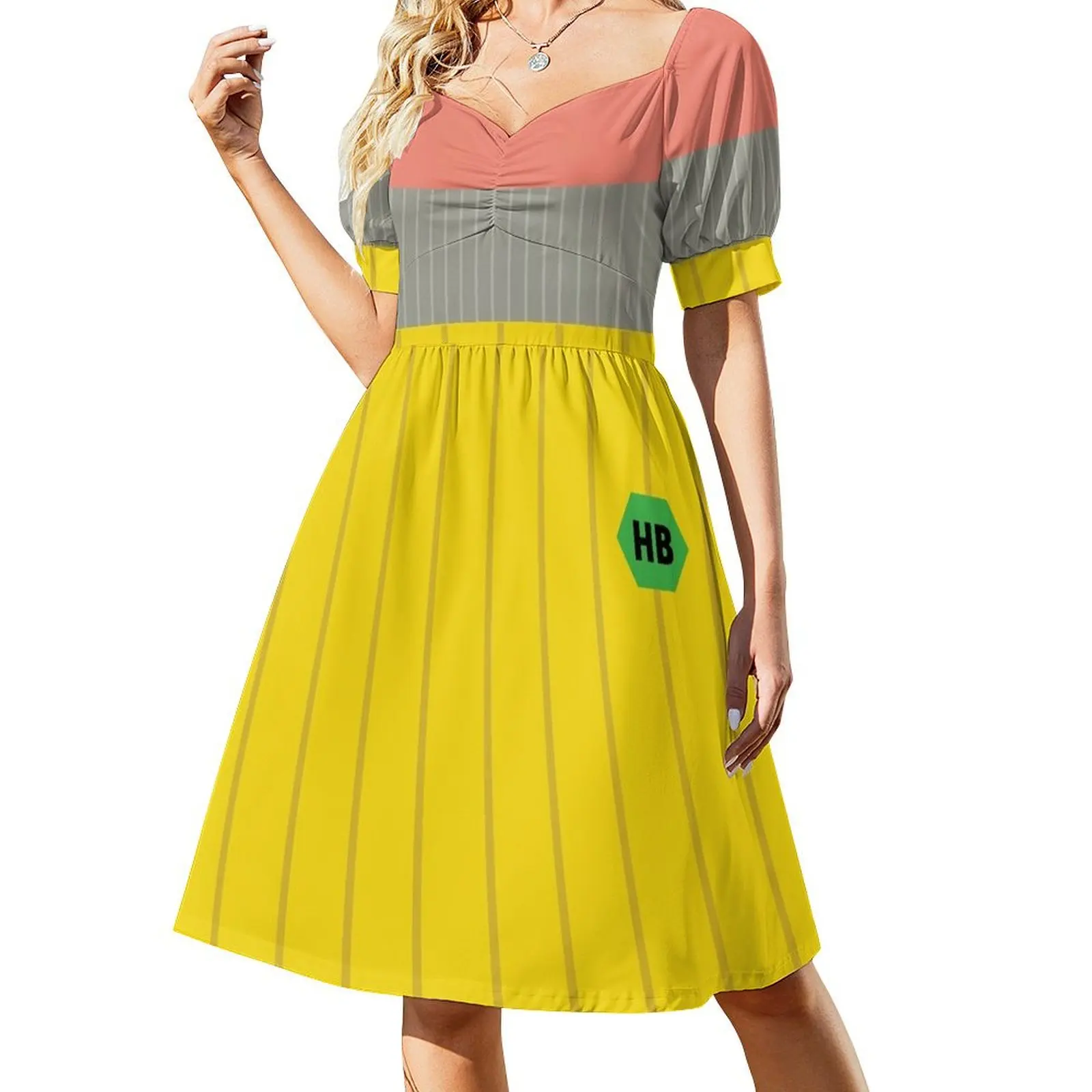 thumbnail image 1 of Vestido de manga corta con estampado de lápiz para mujer, mono de verano para mujer, 1 of 7