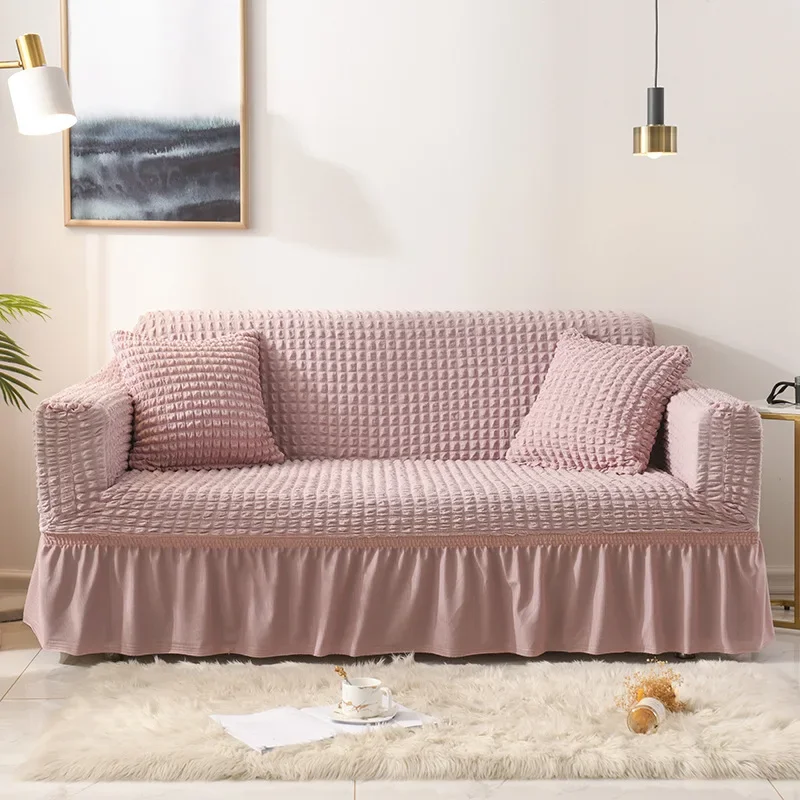 1/2/3/4 flying seat seersucker living room sofa cover elastic sofa cover elastic solid thickness elastic sofa cover 6