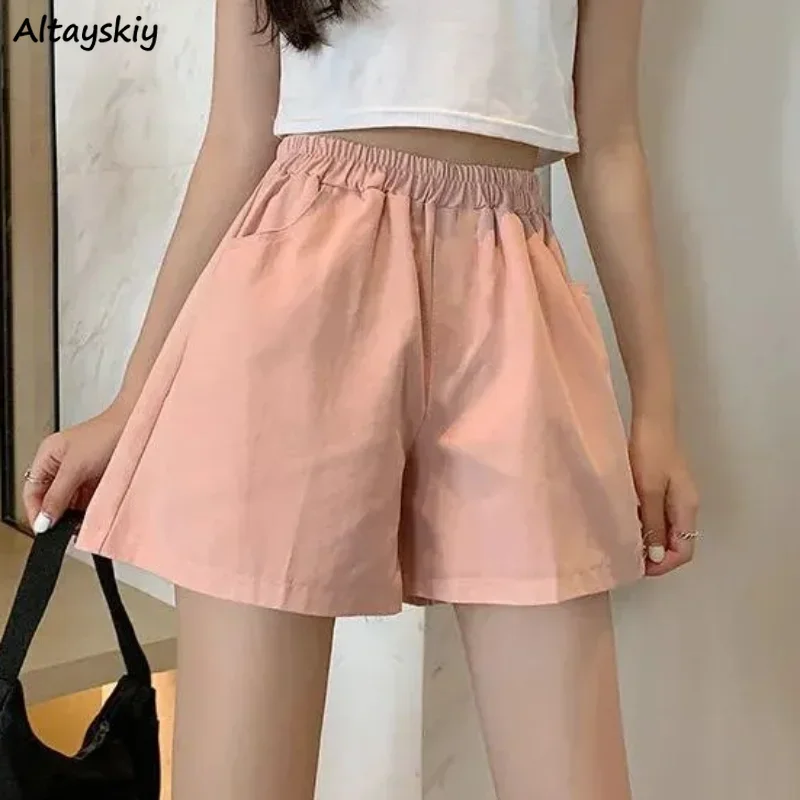 

Wide Leg Shorts Women Casual Loose Summer Simple All-match Fashion Ulzzang Korean Style Sporty Temperament Chic College Vintage