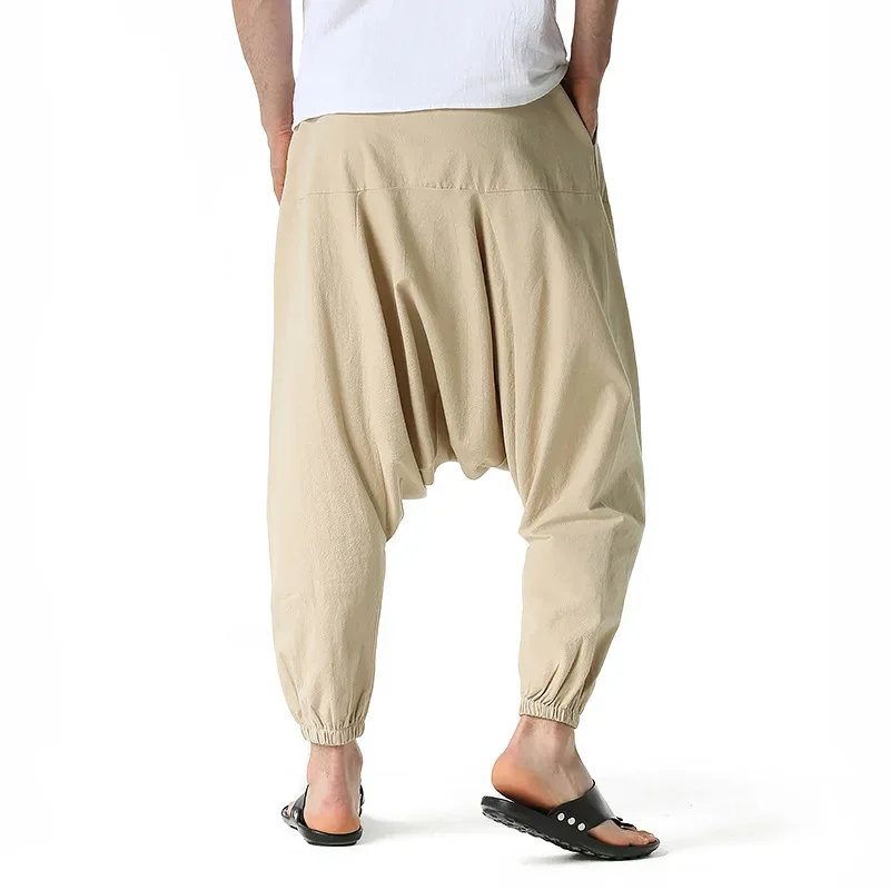 Herren-Haremshose mit tiefem Schritt, japanische Streetwear, individuelles Design, Trainingshose, knöchellang, lässige, übergroße Hose – Detail 19