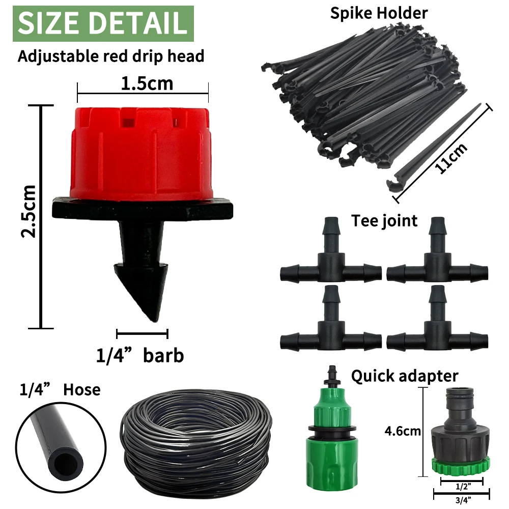 5M-60M Drip Irrigation System Plant Watering Set Watering Kits Adjustable Drippers For Irrigation Micro Garden Watering System - 4