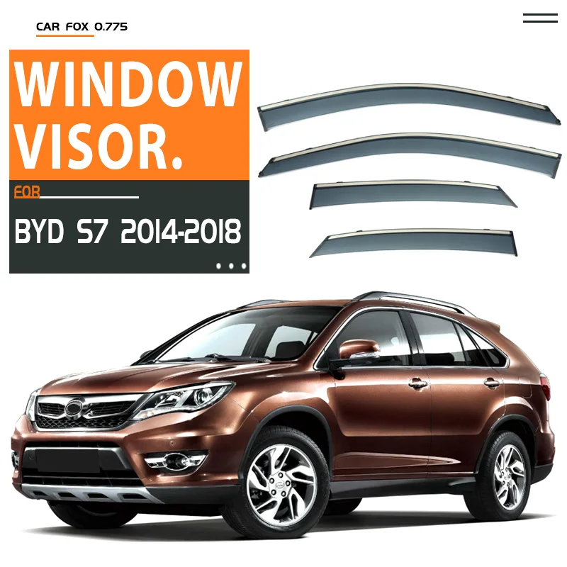 

For BYD S7 2014-2018 Plastic Window Visor Vent Shades Sun Rain Deflector Guard 4PCS/SE For BYD S7 2014-2018