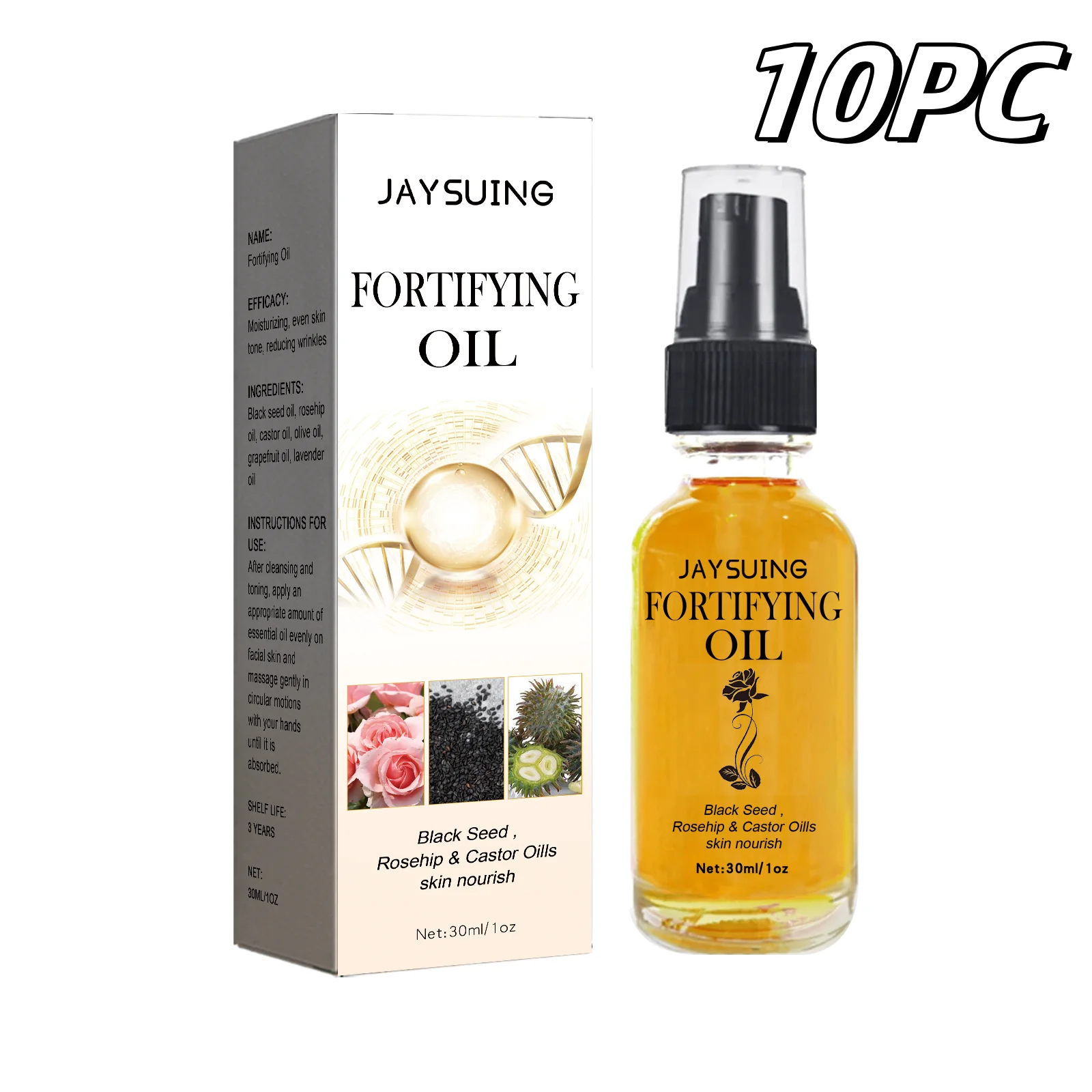 Rosehip & Castor Essential Oils with Black Seed, a nourishing and firming face care oil.