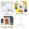 12 Pcs Transparent Hanging Rack Tea Cake Plastic Display Stand Acrylic Fold Easels Plate Holders Dish 5