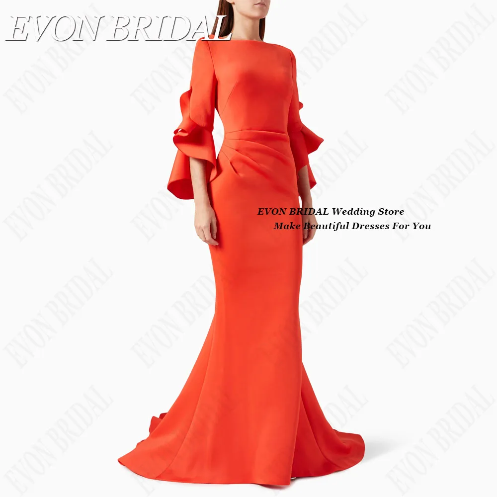 EVON BRIDAL Elegant Mermaid Celebrity Evening Gowns Dubai Woman Satin Formal Occasion Dresses Custom womens dress