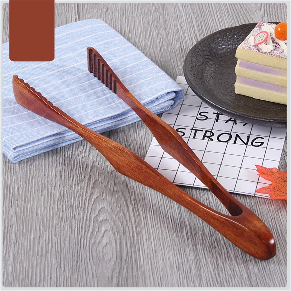 Wooden Kitchen Tongs Food Tongs Salad Serving BBQ Meat Bread Toast Food Clip BBQ Clamp Kitchen Utensil Tools