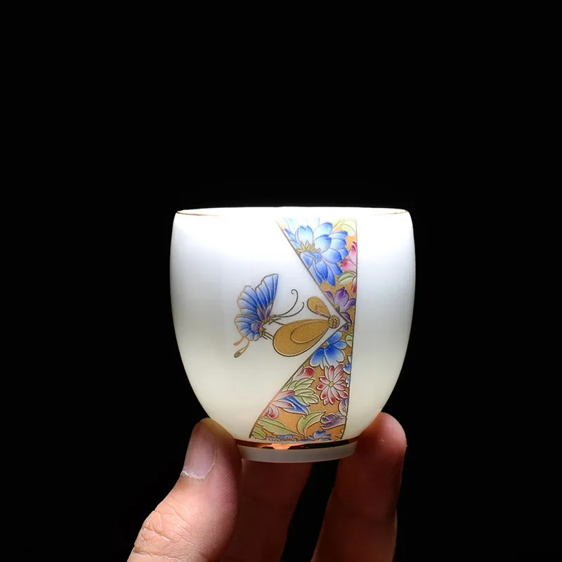Chinese Kungfu Teaware, Teacups Set, Household Ceramic Small Tea Cup, Tea Bowl, Delicate Porcelain, Wine Cup, Household