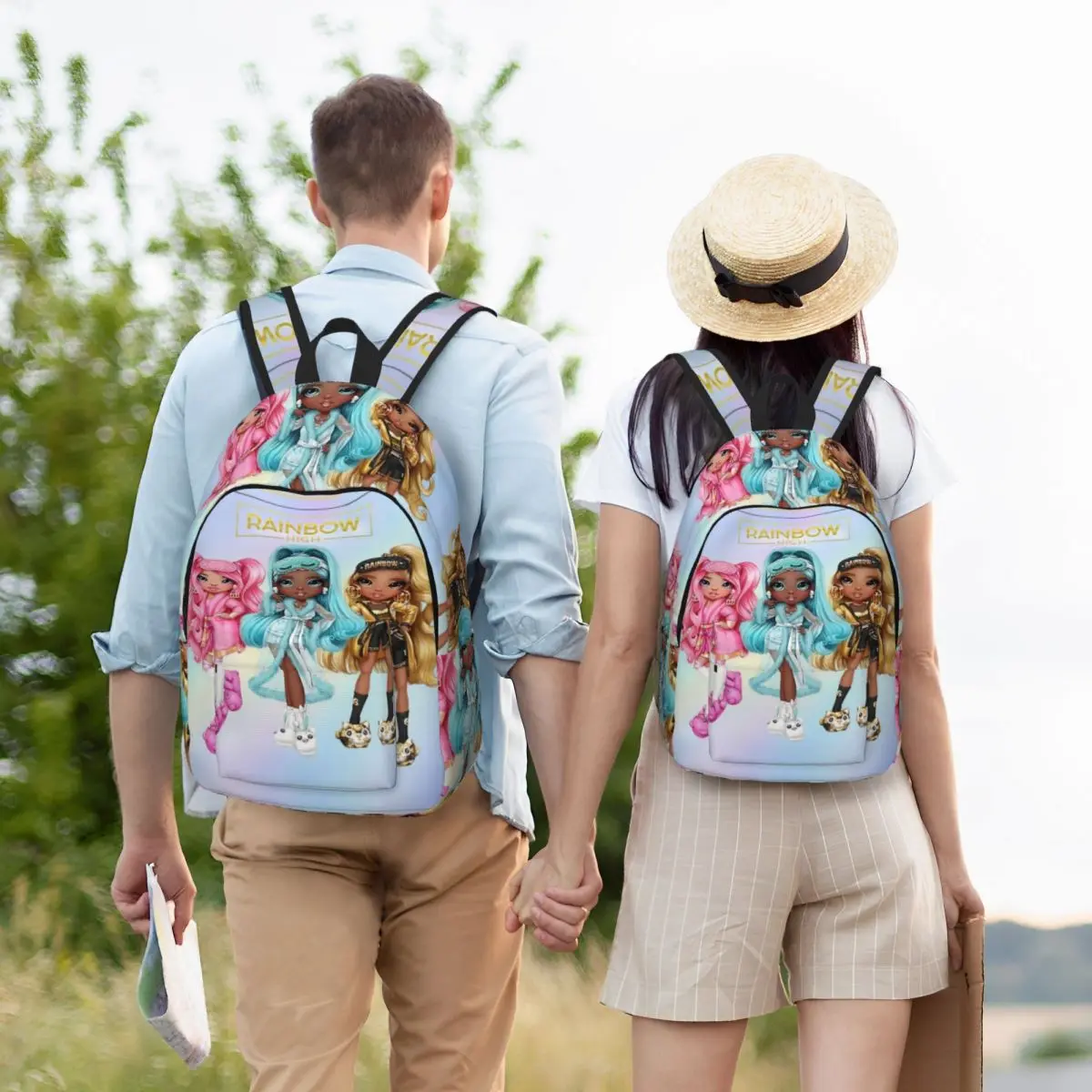 Rainbow High Slumber Party Backpack Middle High College School Student Bookbag Men Women Daypack Outdoor 5