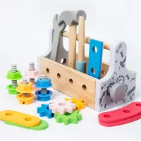 Children Toolbox Wooden Toys Pretend Play Set Nut Disassembly Screw Assembly Simulation Repair Games Educational Sensory Toys 2