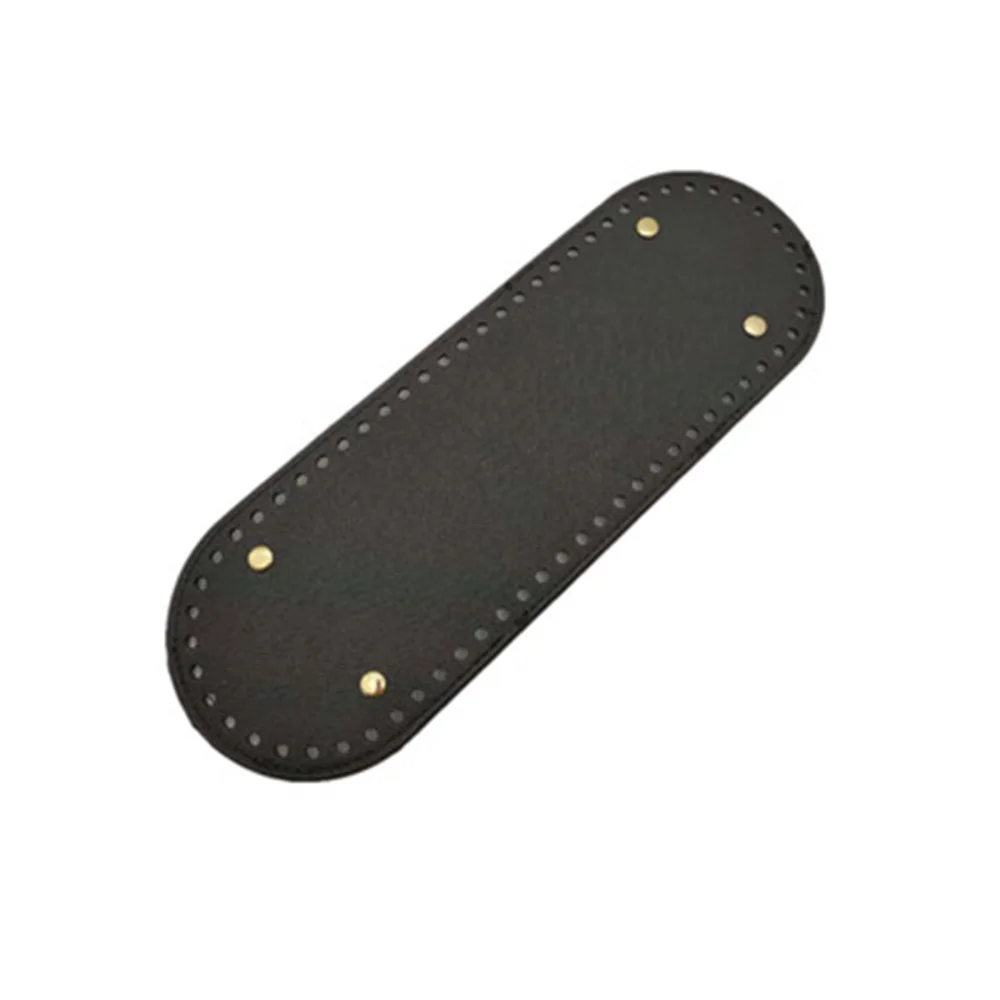 30*10cm Long Bottom For Knitted Bag Pu Leather Bag Base Handmade Bottom With Holes Diy Crochet Bag Bottom Accessories