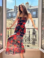 Gianna Flowers Print Spaghetti Strap Maxi Dress 1