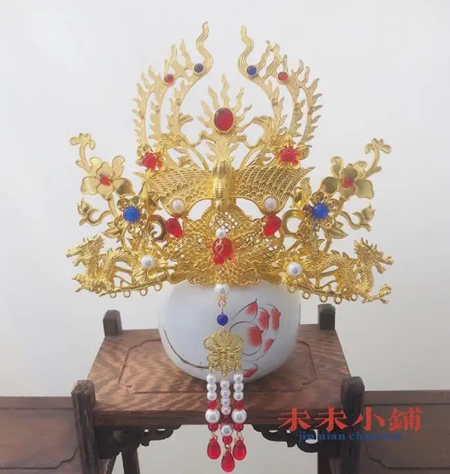 

Китайские головные уборы Hanfu, Женские винтажные ювелирные изделия золотого цвета для свадебной съемки