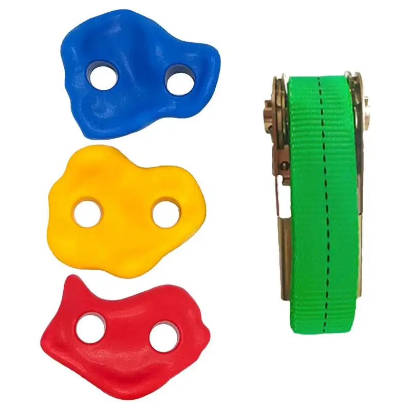 

Rock Climbing Holds Playground Game Hand Feet Hold Grip Kit Wood Wall Climbing Stones Toys For Children Kids