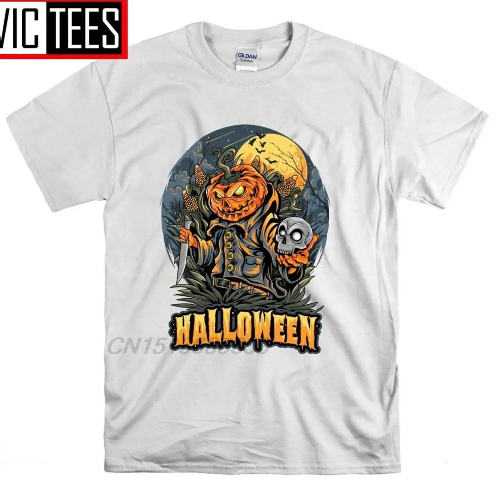 

New Halloween Pumpkin T Shirts Men Design Skull Scary Original Tee Shirt Create Your Own Future Unisex Oversized T Shirts