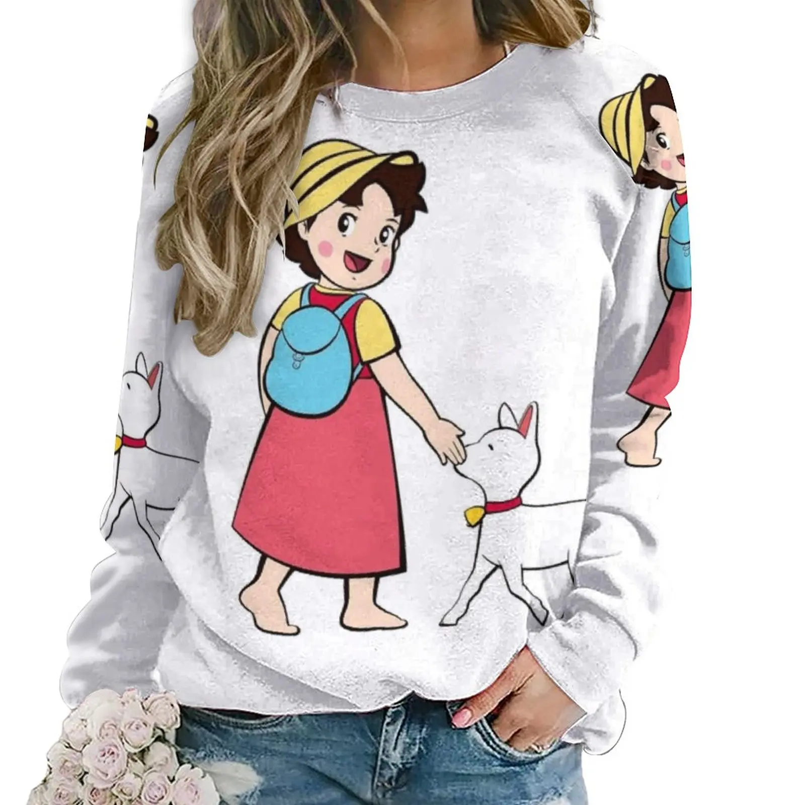 Heidi e Litle Goat felpa con cappuccio felpa donna con coulisse