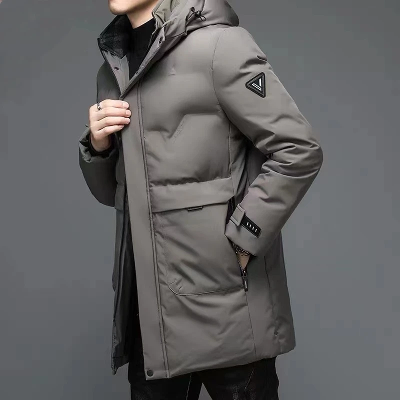 

Men's Parka Winter Hooded Long Cotton Jacket Thick Warm Windbreaker Zipper Big Pocket Jacket Casual Fashion Classic Outdoor Coat