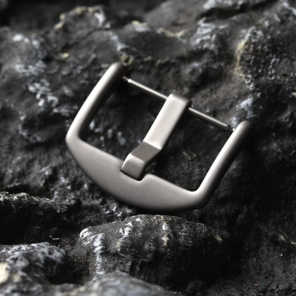 Premium Titanium Alloy Matte Leather Strap Buckle, High-Strength Metal Design