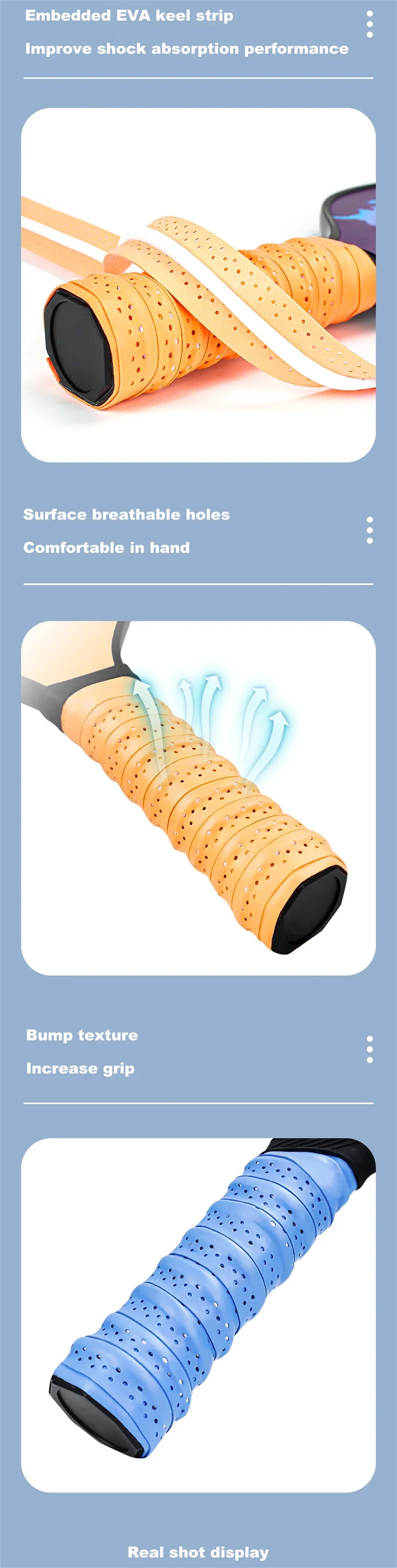 Description Picture 3 of item1Pcs Anti-slip Tennis Grip Tape Badminton Racket Overgrip Padel Tenis Racquet Over Grip Badminton Accessories Fishing Rod Squash