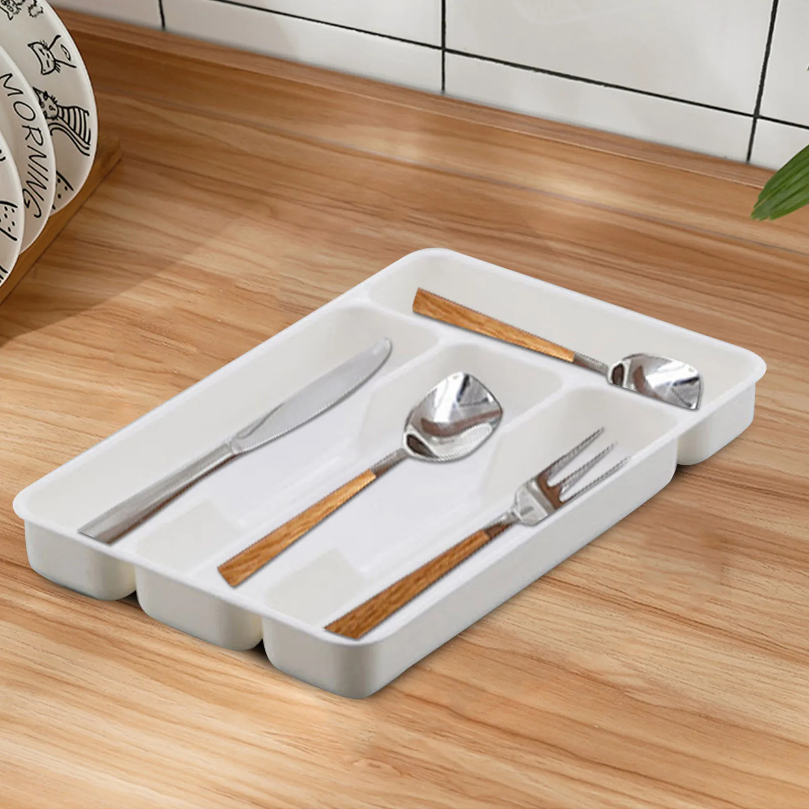 Cutlery Organizer Tableware Organizer Cutlery Storage Tray Knife Block Holder Spoon Fork Separation Box Kitchen Drawer