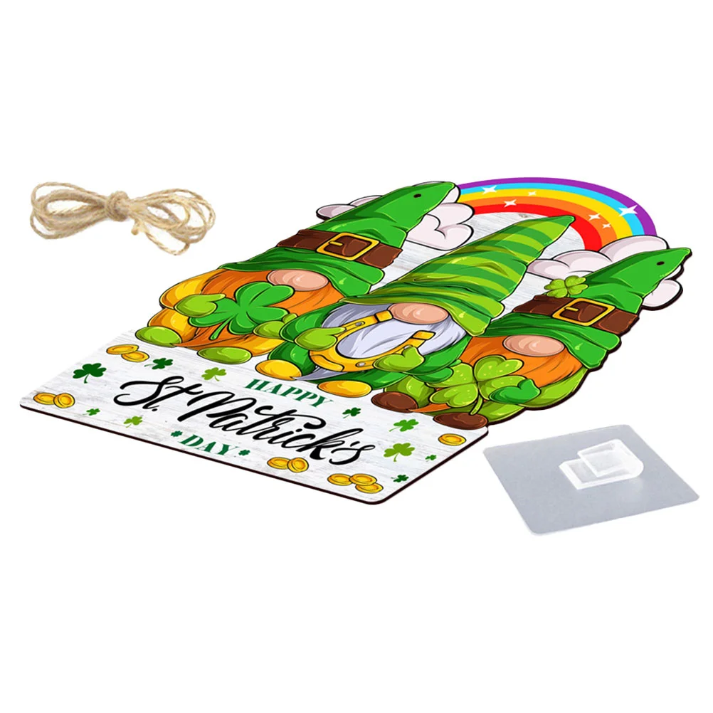 

St Patrick's Day Front Door Sign Party Hanging Decoration St Patrick's Day Gnome Hanging Plaque