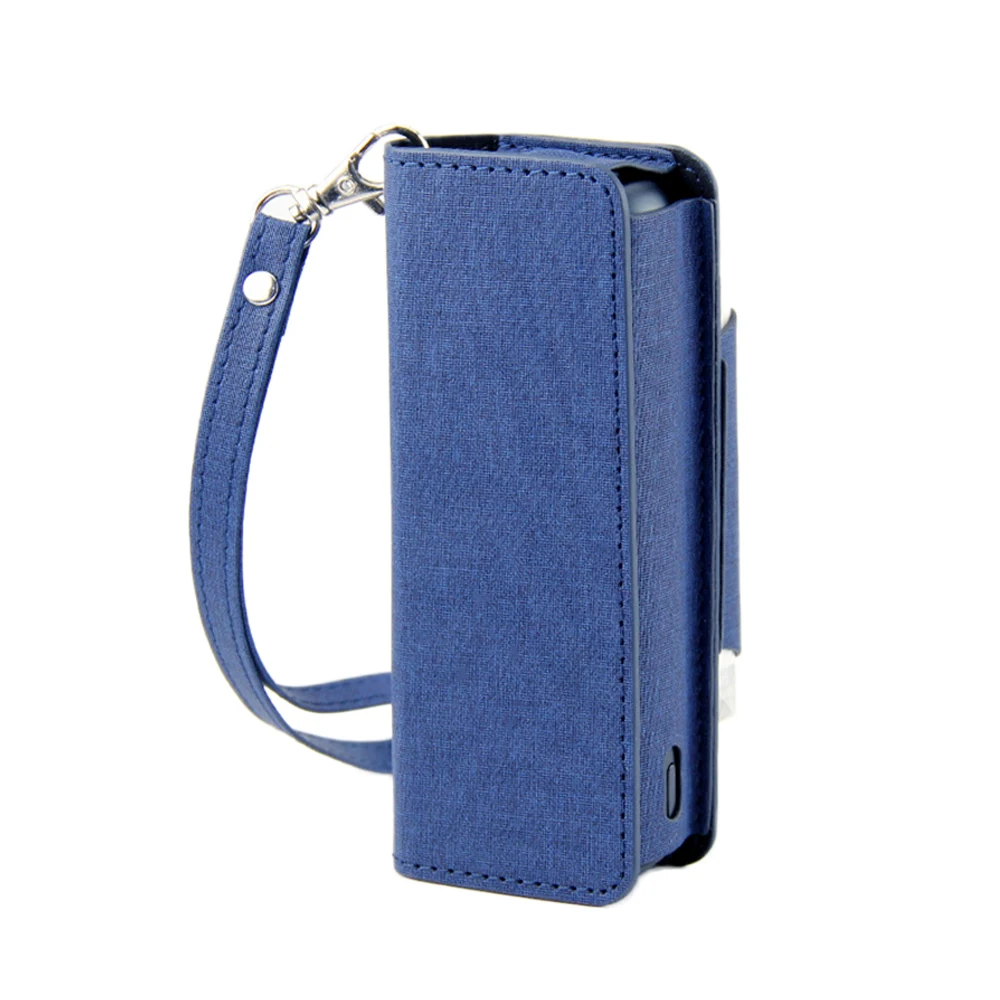 For IQOS ILUMA Portable Contrasting Color Electronic Cigarette Storage Bag  with Hanging Loop(Blue + Denim Blue)