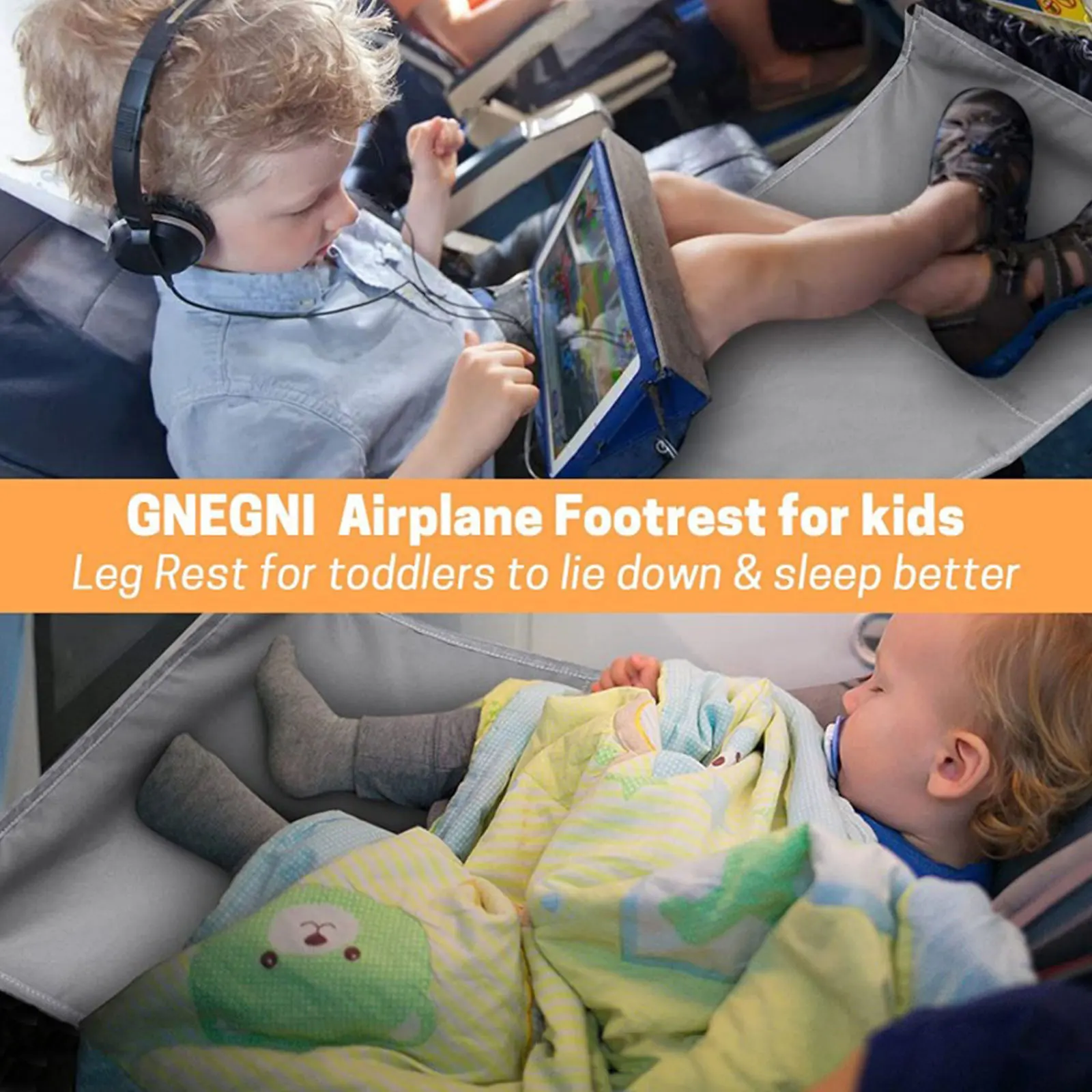 Kids Travel Airplane Bed Portable Children Pedals Beds Foot Leg Rest Hammock Baby Footrest Bed Toddler Airplane Seat Extender