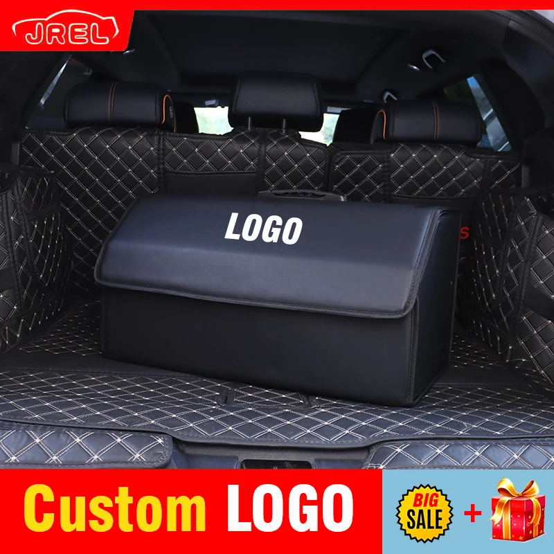 Solid Color Car Trunk Storage Box Waterproof Car Organizer PU Leather  Stowing Tidying Foldable Box Custom LOGO Auto Accessories - AliExpress