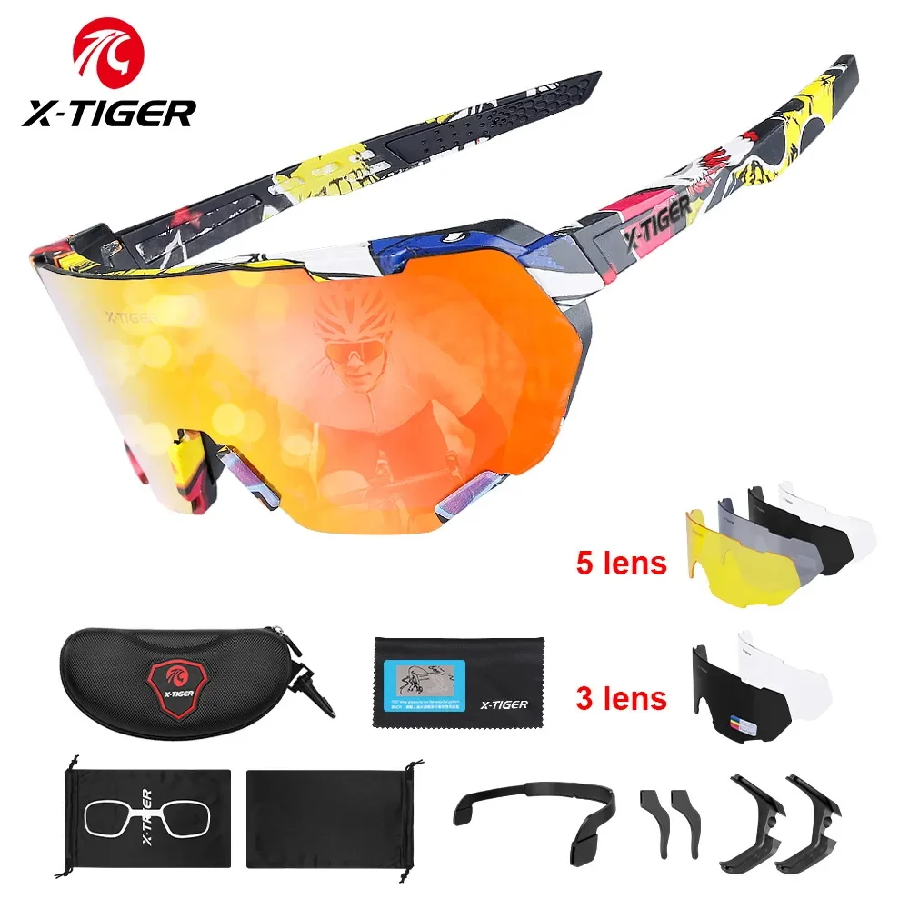 Gafas de ciclismo polarizadas para hombre y mujer, gafas deportivas para  bicicleta de montaña, antiuv400, con 5 lentes intercambiables ER