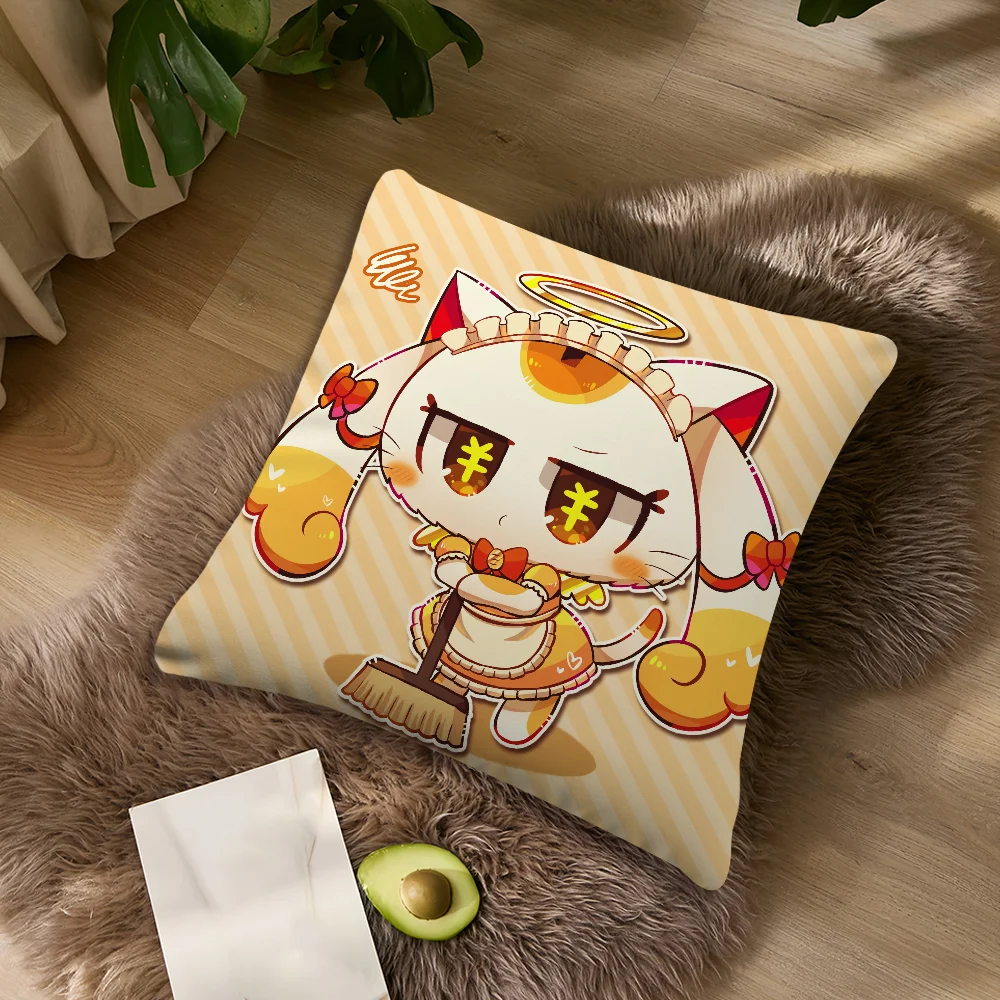 Kawaii Music-Themed Decorative Pillow Case