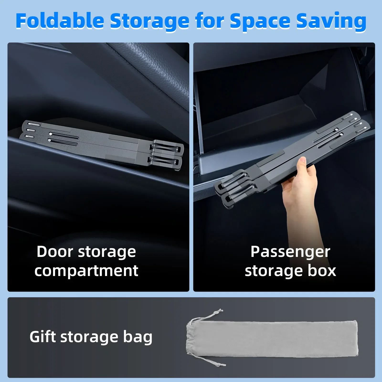 Oatsbasf 휴대용 자동차 핸들 노트북 스탠드 Macbook iPad 자동차 필수 액세서리 용 5 단계 각도 조절 가능한 자동차 마운트