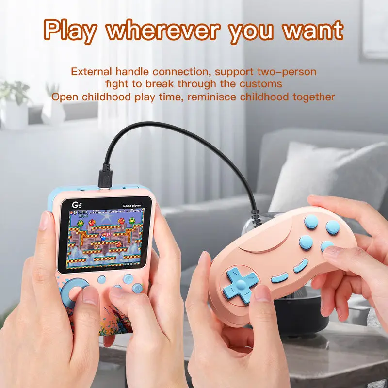 

2024 Newest Best Selling Colorful Handheld Mini Game 500 In 1 Game Classic Console Video Game Player G5 Console
