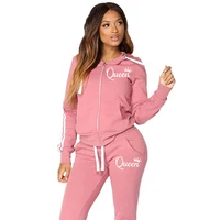 Mode décontracté survêtements pour femmes deux pièces ensemble survêtement Jogging costume fermeture éclair longs sweats à capuche course vêtements de sport haute rue pantalon 6