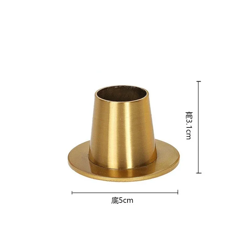 1pcs Gold/Black Metal Candle Holders Taper Candlestick 5cm Column Plate Minimalist Vintage Decor Dinner Table Wedding Party