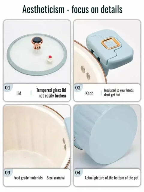 Micro Pressure Cooker Household Large Capacity cooking Pot with Double Ear Non-stick Multi-function Soup Pot Pressure Cooking 5