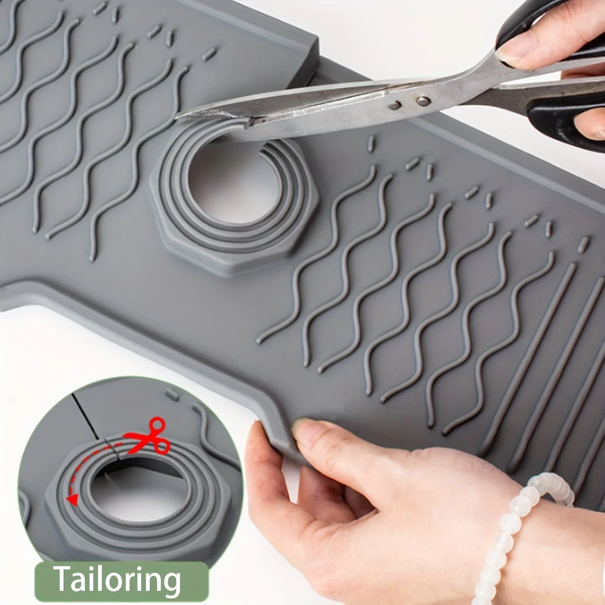 1pc Silicone Sink Faucet Mat Splash Guard Soap Sponge Holder Drip Water Catcher Draining Pad - Bathroom and Kitchen Accessories 6