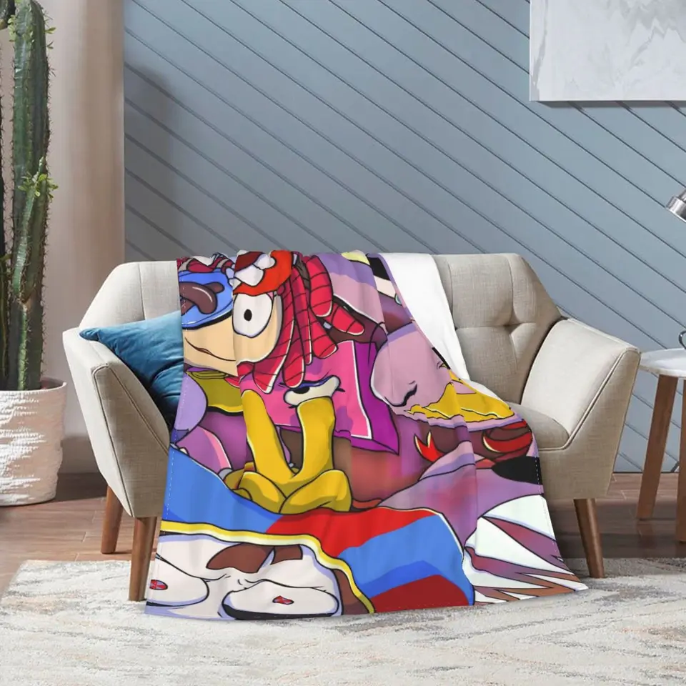 Colorful Circus Cartoon Flannel Throw Blanket