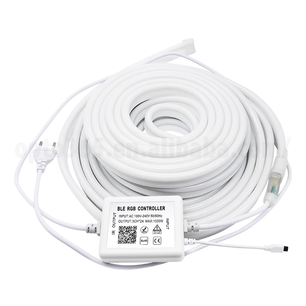 App Control RGB Neon Light 220V 10M 25M 50M Remote Control LED Neon Light LED Neon Flex Strip Light