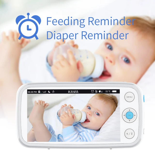KAWA 5 Pulgadas monitores para bebés bebés vigila con camara vigilancia con  monitor de Audio y vídeo cámara inalámbrica vision nocturna de 360  Inalámbrica de Seguridad Batería de 20 Horas, Rango de 1000 Pies