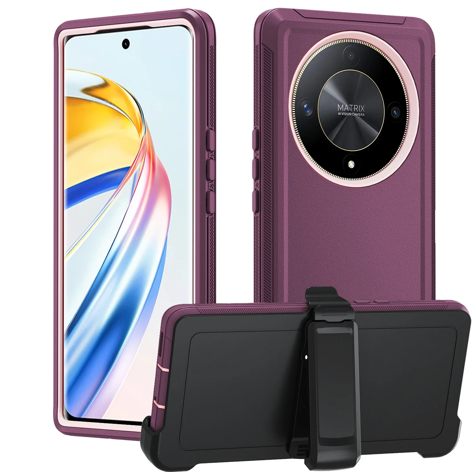 Premium 3-in-1 Protective Armor Box Case with Belt Clip