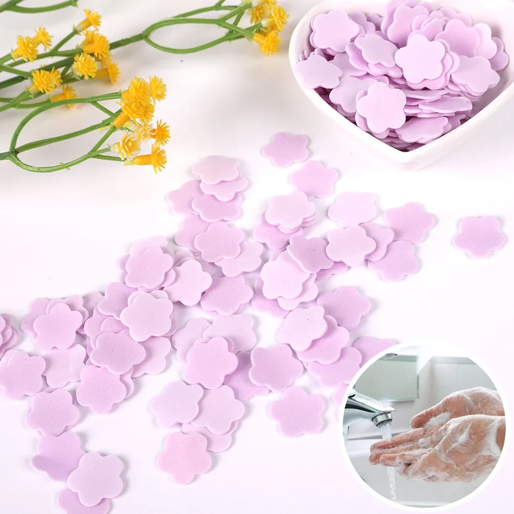 Portable Petal Soap Sheets Portable and Dissolvable Soap Paper Sheet for Hand Washing and Cleaning Dissolvable Camping Mini disposable soap paper