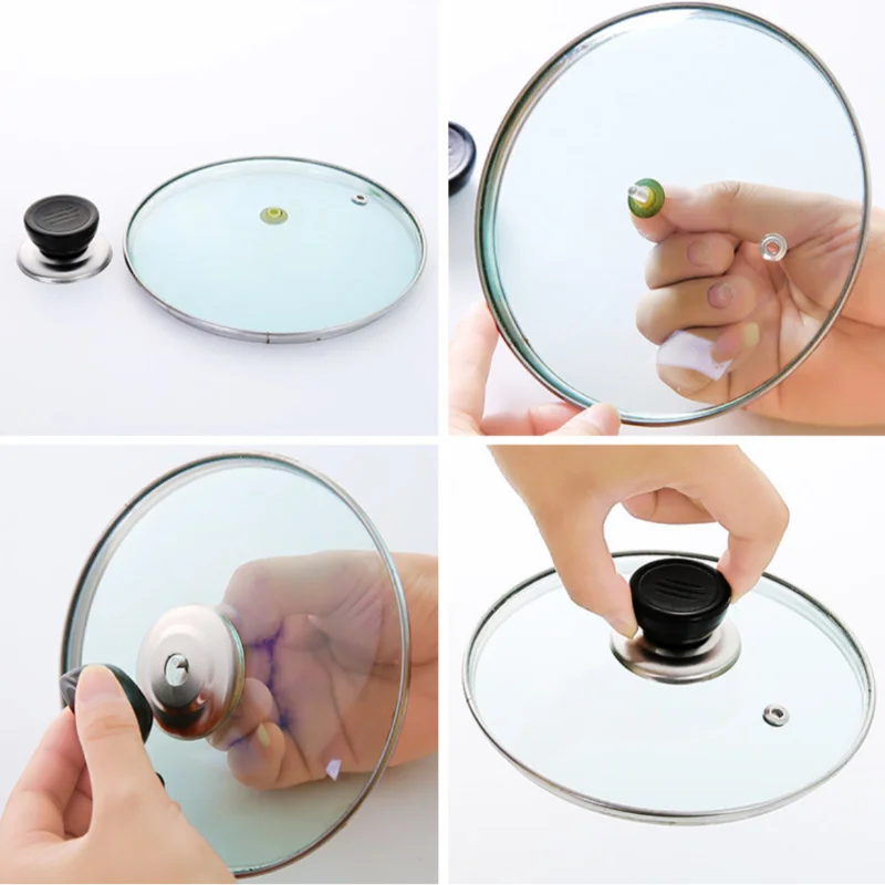 Pot Lid Handle 1/3pcs Replacable Pot Lid Handle Heat-resistant Plastic Glass Pot Button Universal Lid Cap Bead Cover Accessories