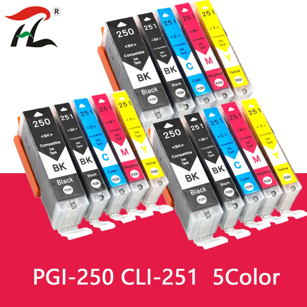 

Compatible PGI 250 CLI 251 XL Cartridge Replacement for Canon PGI250 CLI251 Ink Cartridge IP7220 MG5420 MX922 722