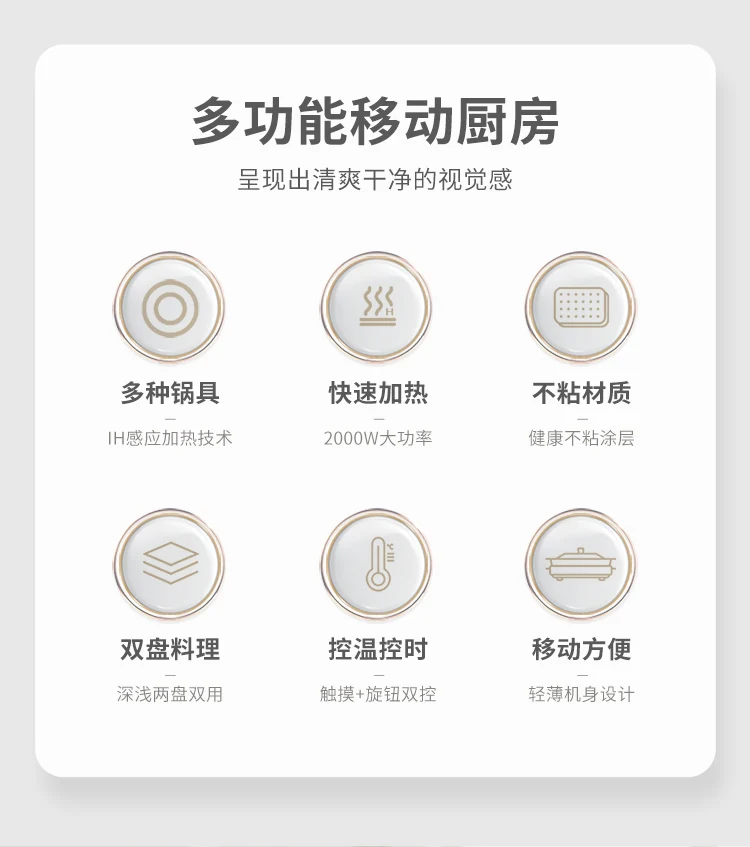 Description Picture 6 of item220V Multifunctional Multi Cookers with Non Stick Coating Baking Tray and Hot Pot,2000W High-power IH Electromagnetic Induction