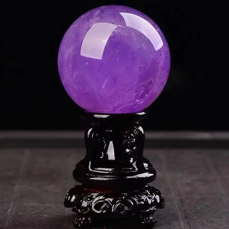 Natural Amethyst Sphere Feng Shui Pendant Town House Transfer Help Business Meditation Divination For Buddha Pendant