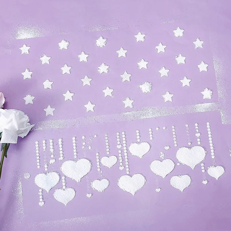 

Cake Spray Mold Hollow Wheat Rattan Leaves Coffee Latte Mold DIY Printing Mold Baking Tool