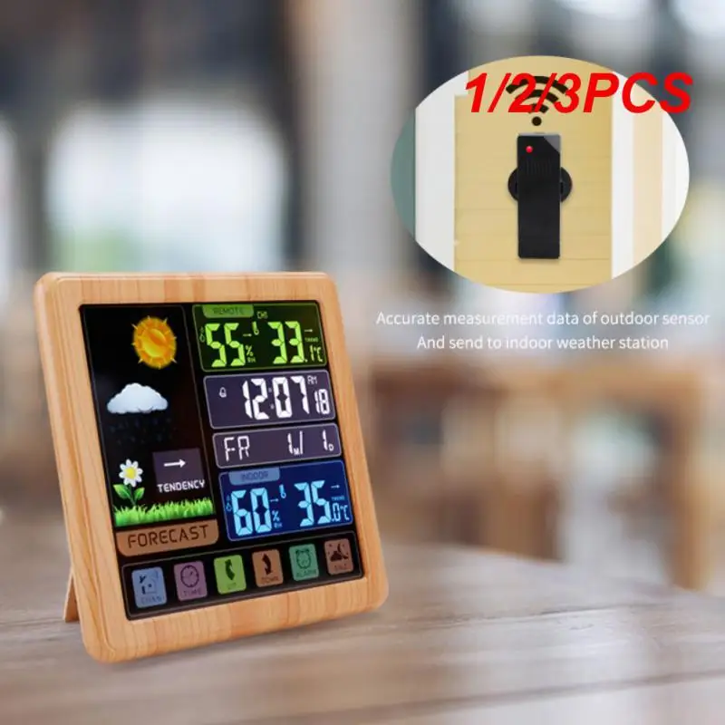 

1/2/3PCS Indoor Outdoor Thermometer Intelligent Delayed Alarm Usb Charging Four-level Weather Forecast Wireless