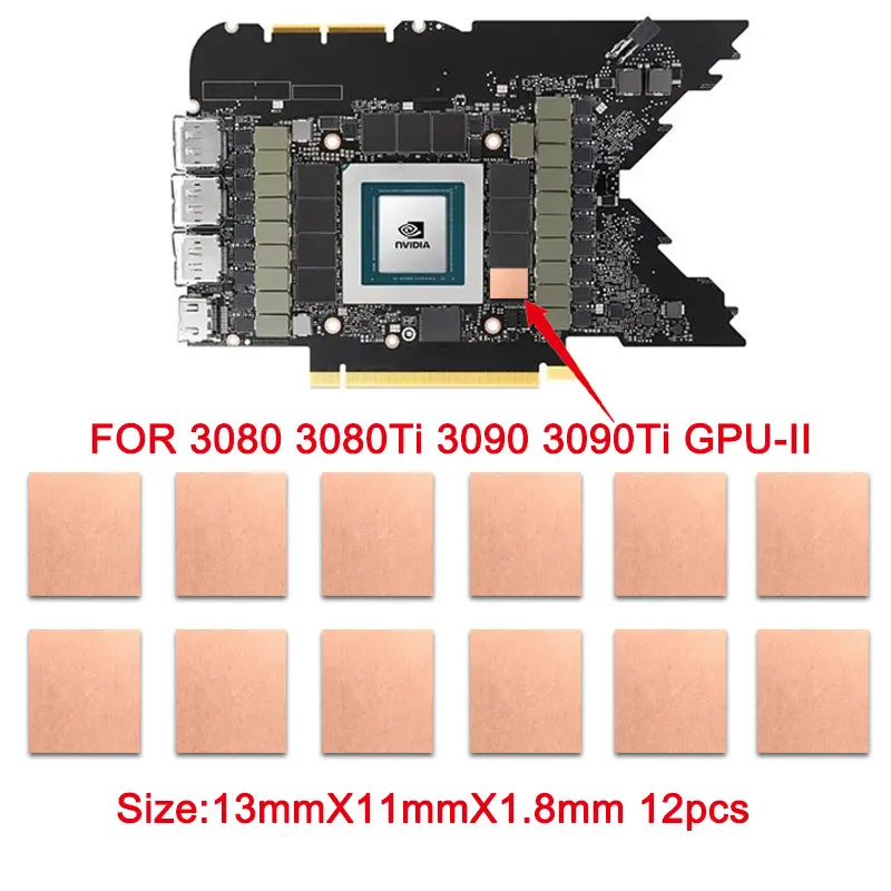 Upsiren Ram Rtx 3060 de Cobre do Dissipador de Calor para o Radiador de Memória Mineiro Rtx 3090 de 3080 3070 5600 5700 Gpu 1540 Graus Almofada Térmica - Imagem 3