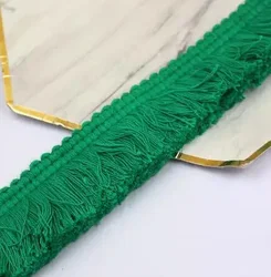Sky Blue & Red Fringe Lace Trim - Cotton Thread Strip (2m x 4cm) for DIY Clothing, Accessories, and Home Decor (Green)
