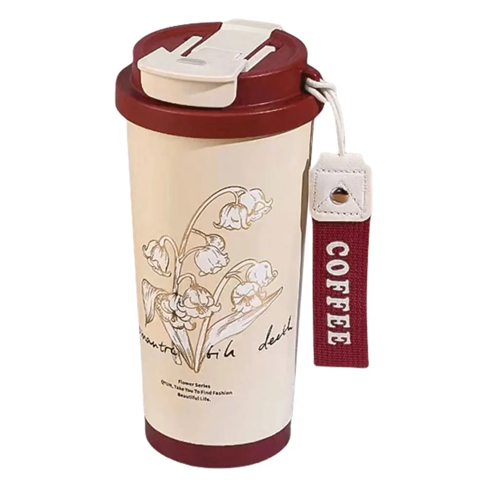 500ml Lily of The Valley Thermos Mug Stainless Steel Flower Vacuum